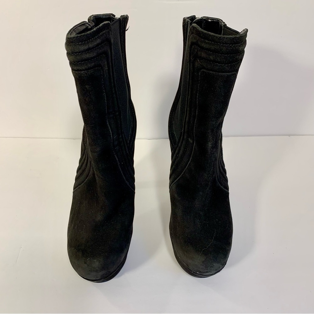 Guess Abrielle Suede Ankle Boot Women 6.5 Black‎ Platform Stiletto Office Siren - Picture 8 of 13